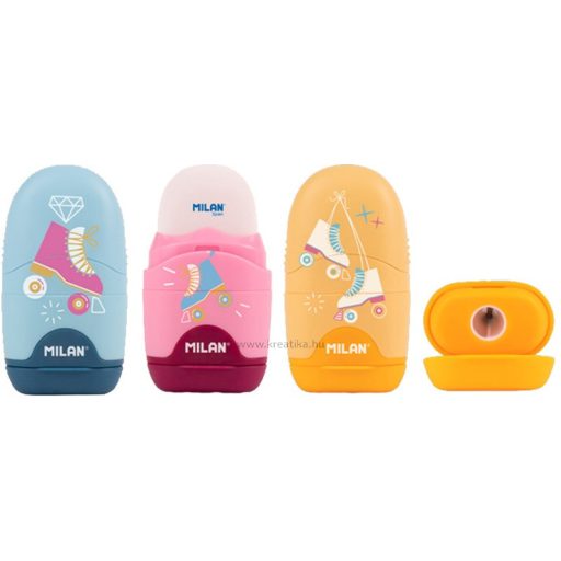 Hegyező 1 lyukú, tartályos, radírral Milan "Capsule" Roller