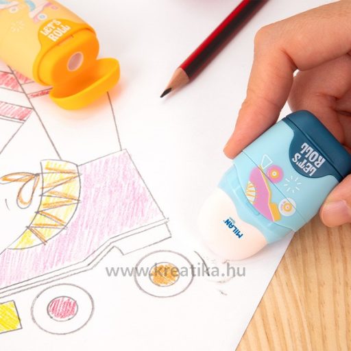 Hegyező 1 lyukú, tartályos, radírral Milan "Capsule" Roller