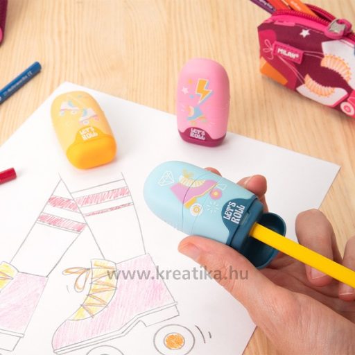 Hegyező 1 lyukú, tartályos, radírral Milan "Capsule" Roller