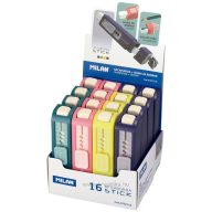 Hegyező 1 lyukú, tartályos, radírral Milan "Stick