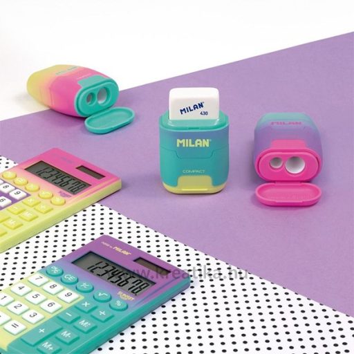 Hegyező 2 lyukú, tartályos, radírral Milan "Compact" Sunset