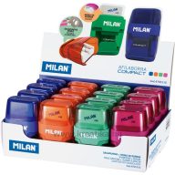 Hegyező 2 lyukú, tartályos, radírral Milan "Compact