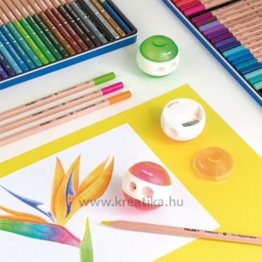 Hegyező 2 lyukú, tartályos Milan "Sphere" Fluo