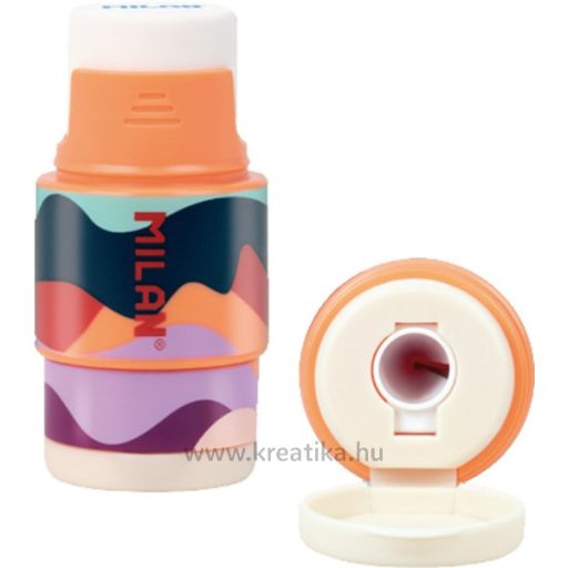 Hegyező 1 lyukú, tartályos, radírral Milan "Extension" The Fun