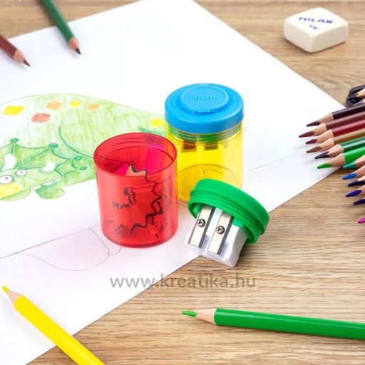 Hegyező 2 lyukú, tartályos Milan "Collection" School