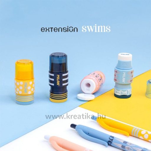 Hegyező 1 lyukú, tartályos, radírral Milan "Extension" Swims