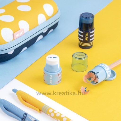 Hegyező 1 lyukú, tartályos, radírral Milan "Extension" Swims