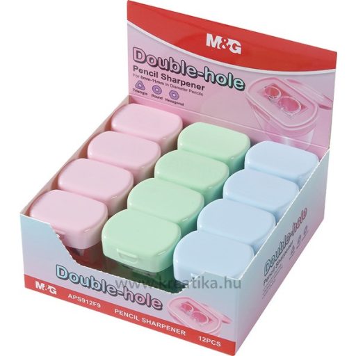 Hegyező 2 lyukú, tartályos M&G "Double Hole" vegyes színek