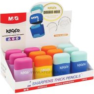 Hegyező 2 lyukú, tartályos, radírral M&G "Kacaco