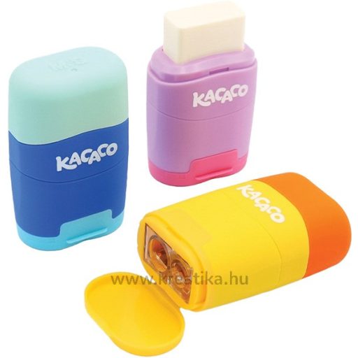 Hegyező 2 lyukú, tartályos, radírral M&G "Kacaco