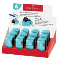   Hegyező 2 lyukú, tartályos Faber-Castell "Sleeve" Twin türkiz