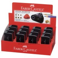   Hegyező 2 lyukú, tartályos Faber-Castell "Sleeve" Twin fekete