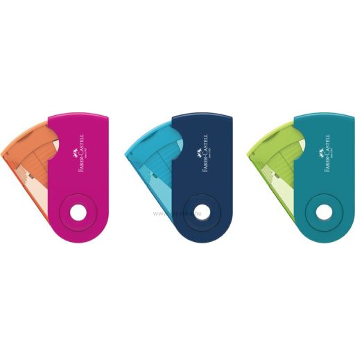Hegyező 2 lyukú, tartályos Faber-Castell "Sleeve" Twin vegyes színek