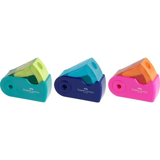 Hegyező 1 lyukú, tartályos Faber-Castell "Sleeve" Mini vegyes színek