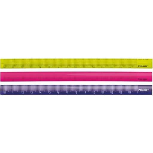 Vonalzó 15 cm háromszögletű Milan "Acid" vegyes színek