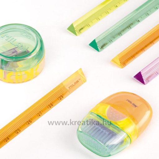 Vonalzó 30 cm háromszögletű Milan "New Look" narancs