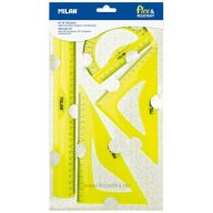 Vonalzókészlet 4 db-os Milan "Flex" Acid sárga
