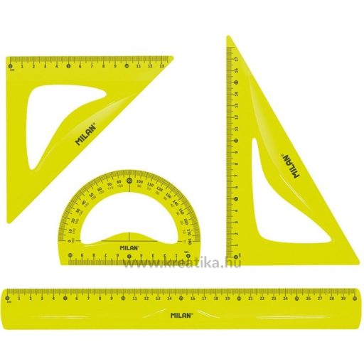 Vonalzókészlet 4 db-os Milan "Flex" Acid sárga