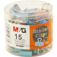Bindercsipesz 15 mm 60 db/doboz M&G vegyes színek