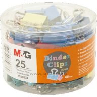 Bindercsipesz 25 mm 48 db/doboz M&G vegyes színek