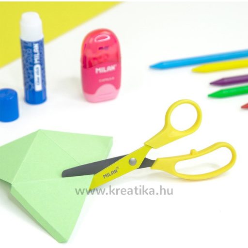 Olló, iskolai 13,4 cm Milan "Basic" sárga