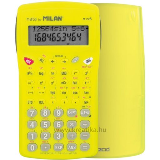 Számológép tudományos, 10+2 számjegy Milan M228 "Acid" sárga