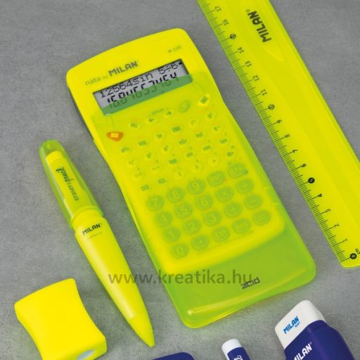 Számológép tudományos, 10+2 számjegy Milan M228 "Acid" sárga