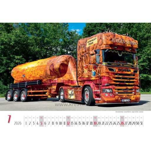 Falinaptár 48,5x34 cm spirálozott SG "Trucks