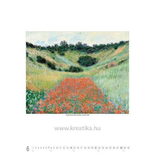 Falinaptár 42x56 cm spirálozott SG "Claude Monet
