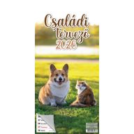 Családi tervező, tűzött T-Calendar "Kutya-Cica