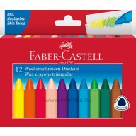 Zsírkréta, háromszögletű Faber-Castell 12 szín