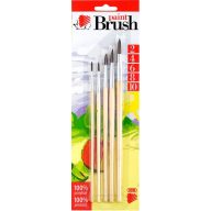 Ecsetkészlet 5 db (2, 4, 6, 8, 10) natúr fa ICO Süni