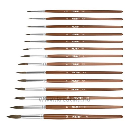 Ecsetkészlet 144 db (00-8, 9-12) póniszőr Milan 101