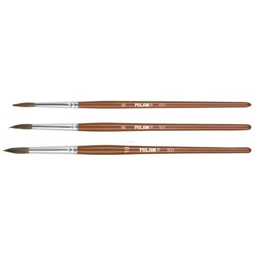 Ecsetkészlet 3 db (6, 8, 10) póniszőr Milan