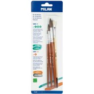   Ecsetkészlet 4 db (4, 10, 16) póniszőr és sertéssörte Milan