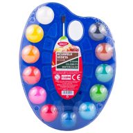 Vízfesték 30 mm, ajándék ecset Daco 12 szín