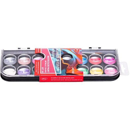Vízfesték 23 mm, ajándék ecset Daco 16 metál szín