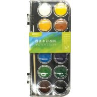 Vízfesték 28 mm, ajándék ecset M&G 12 szín