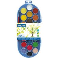 Vízfesték 30 mm, ajándék ecset Milan 22 szín