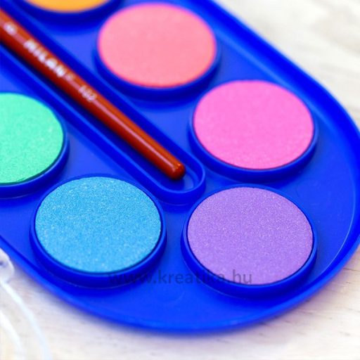 Vízfesték 30 mm, ajándék ecset Milan 12 szín