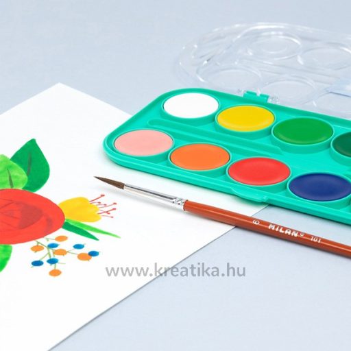 Vízfesték 30 mm, ajándék ecset Milan 12 szín