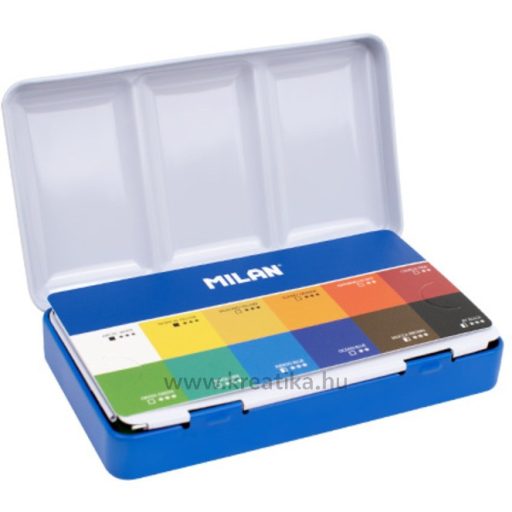 Vízfesték, fém dobozos Milan "Art" 12 szín