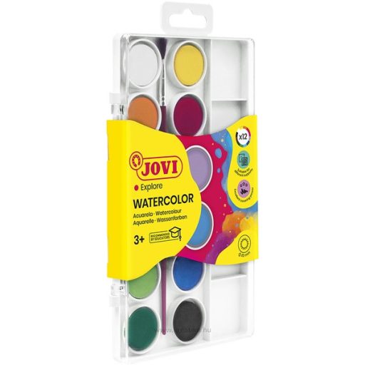 Vízfesték 22 mm ajándék ecset Jovi 12 szín