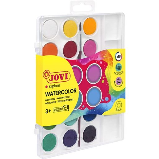 Vízfesték 22 mm ajándék ecset Jovi 18 szín