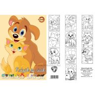   Színező lapok A/4 10 lapos T-Creativ "Kutyák és cicák