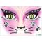 Matrica arc tetoválás Herma "Face Art" Pink Cat