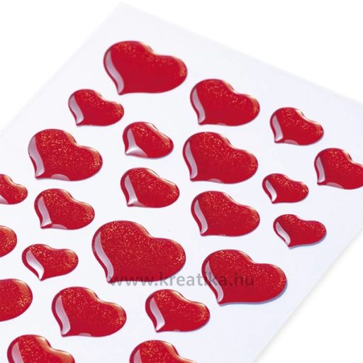 Matrica Herma "Magic" Red Hearts piros