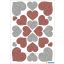 Matrica, glitteres Herma "Magic" Hearts piros-ezüst