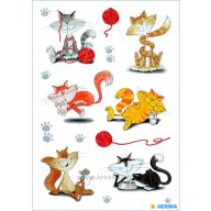 Matrica, glitteres Herma "Decor" Funny Cats