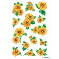 Matrica, glitteres Herma "Decor" Sunflowers